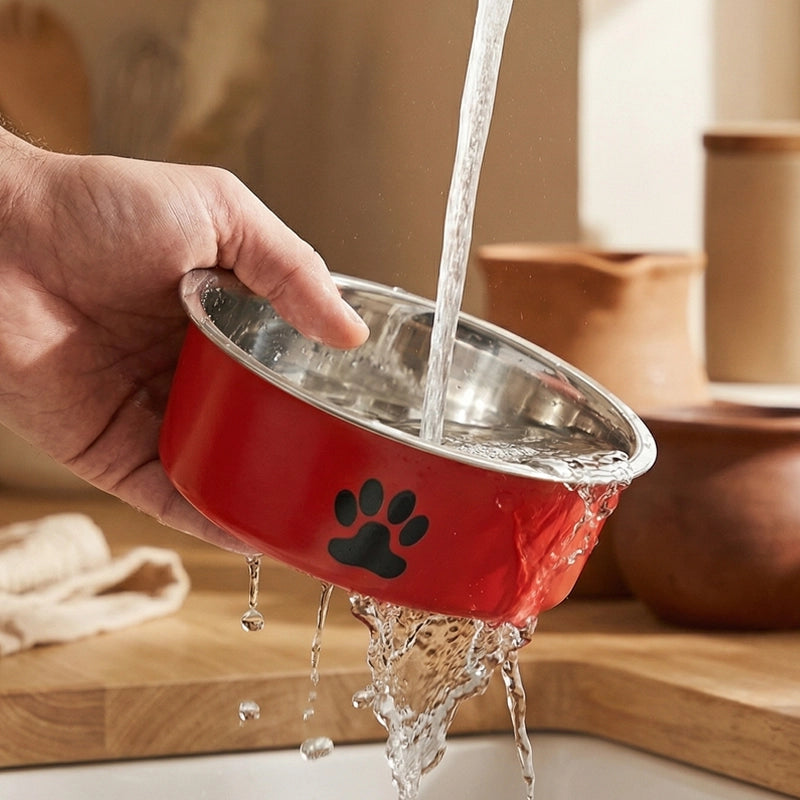 Comedouro de Aço Inox para Cães com Base de Silicone Antiderrapante