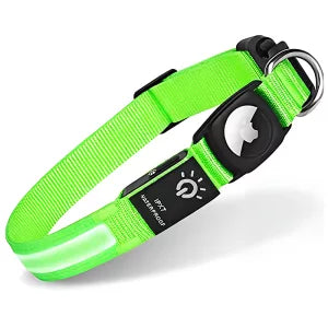 Coleira LED Impermeável para Cão com Suporte para Rastreador