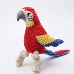 Brinquedo de Papagaio Macio e Interativo com Apito para Cães