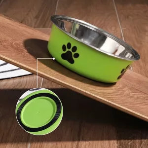 Comedouro de Aço Inox para Cães com Base de Silicone Antiderrapante