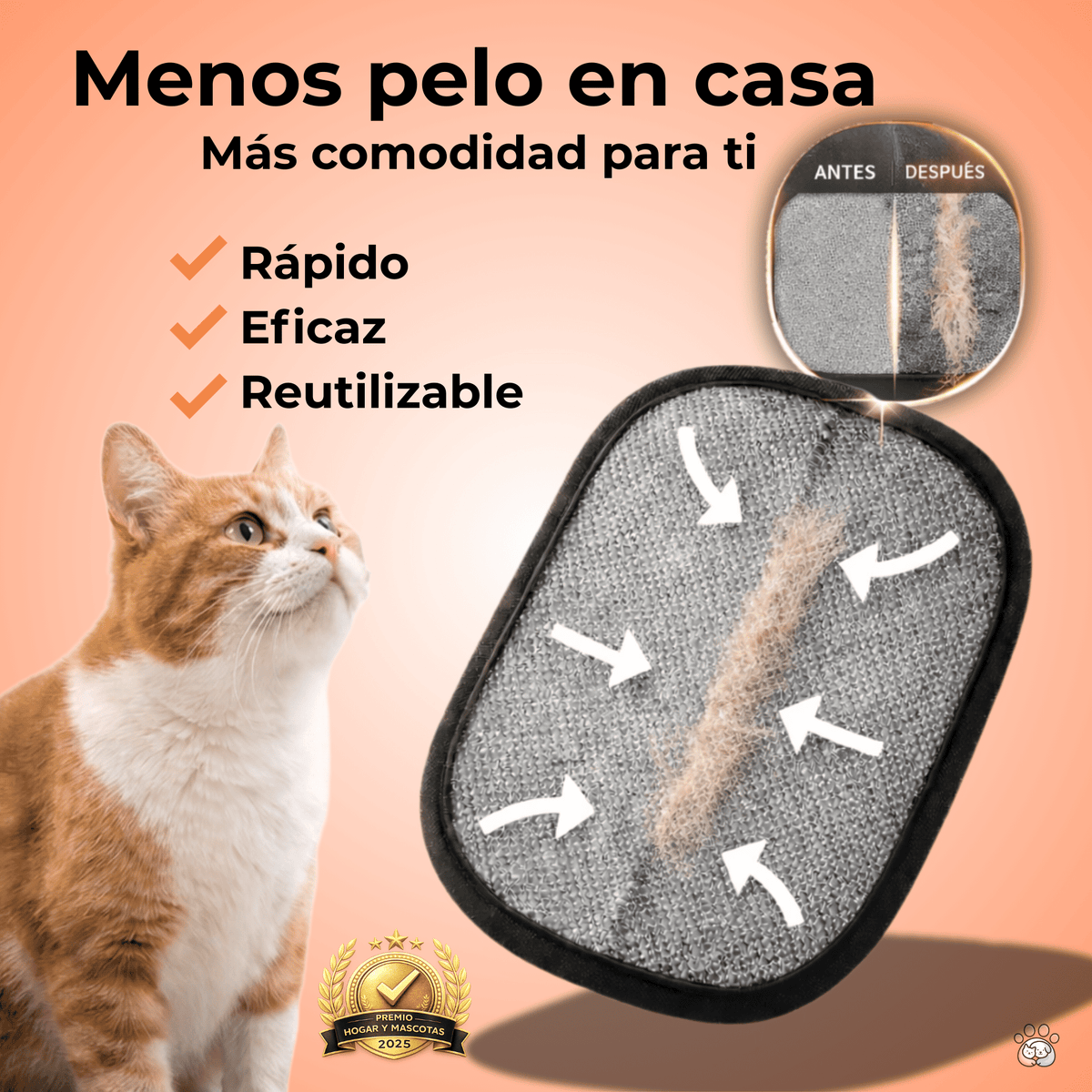 Guante Quita - Quitapelos Reutilizable para Mascotas