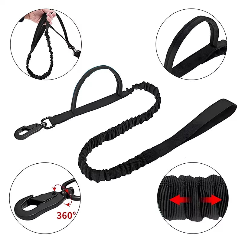 Coleira Tática para Cão com Suporte para AirTag e Alça