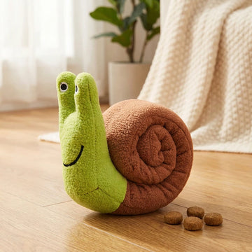 Brinquedo de Caracol Farejador Macio e Interativo com Apito para Cães