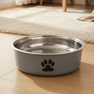 Comedouro de Aço Inox para Cães com Base de Silicone Antiderrapante