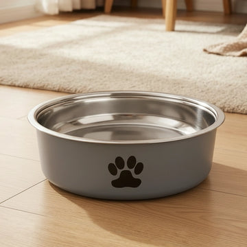Comedouro de Aço Inox para Cães com Base de Silicone Antiderrapante