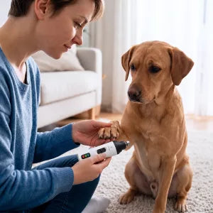Aparador e lixador elétrico de unhas para cães