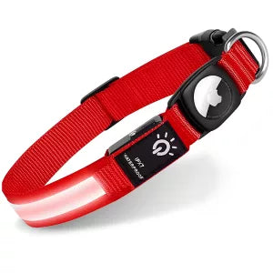 Coleira LED Impermeável para Cão com Suporte para Rastreador