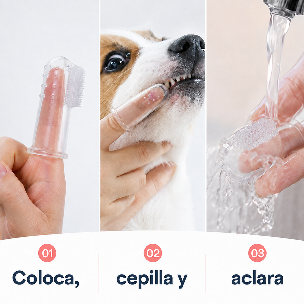 PetSmile™ — Cepillos Dentales de Dedo, 5 Piezas