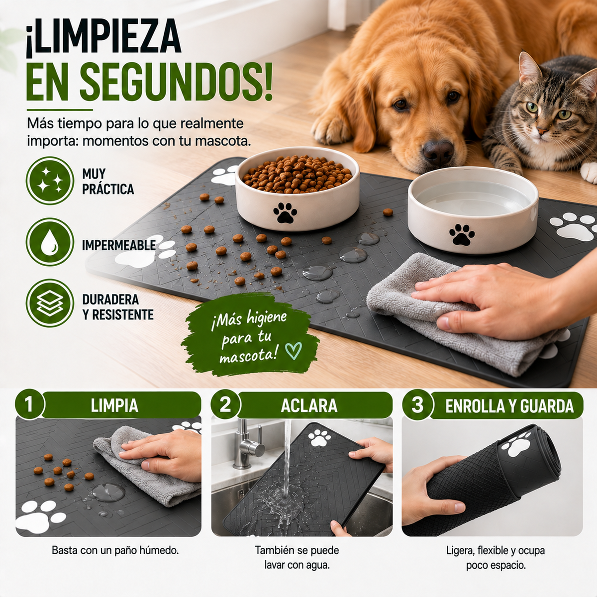 DryPaw™ — Alfombrilla Absorbente para Cuencos