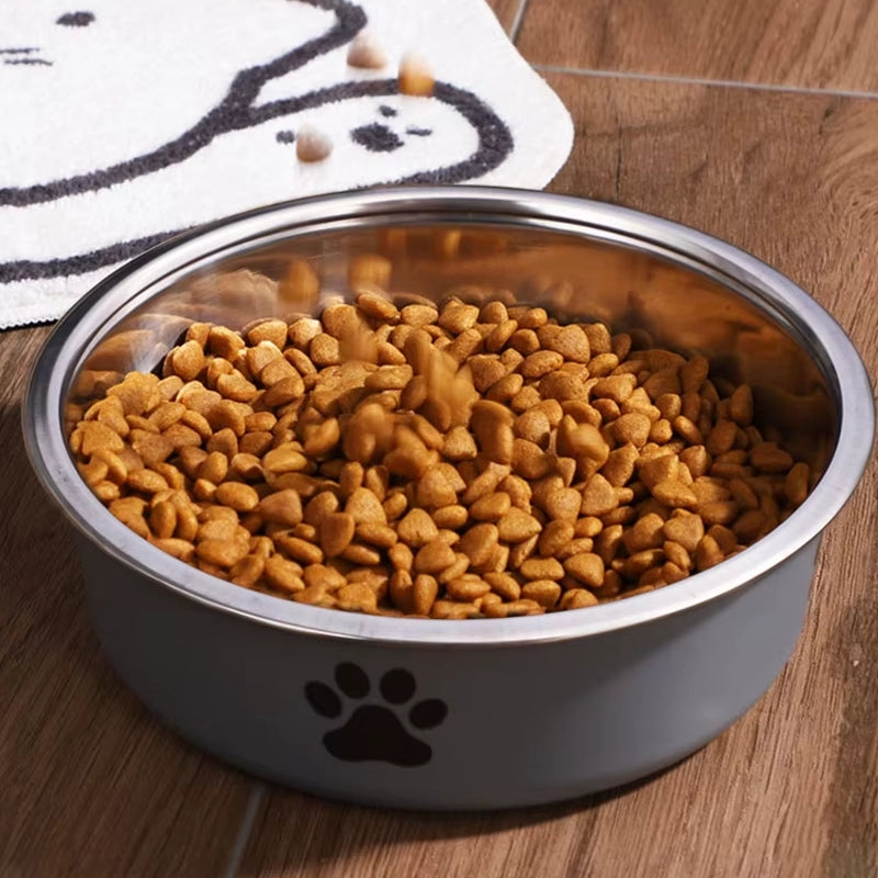 Comedouro de Aço Inox para Cães com Base de Silicone Antiderrapante